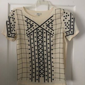 Madewell black stitch top- Medium- women’s blouse